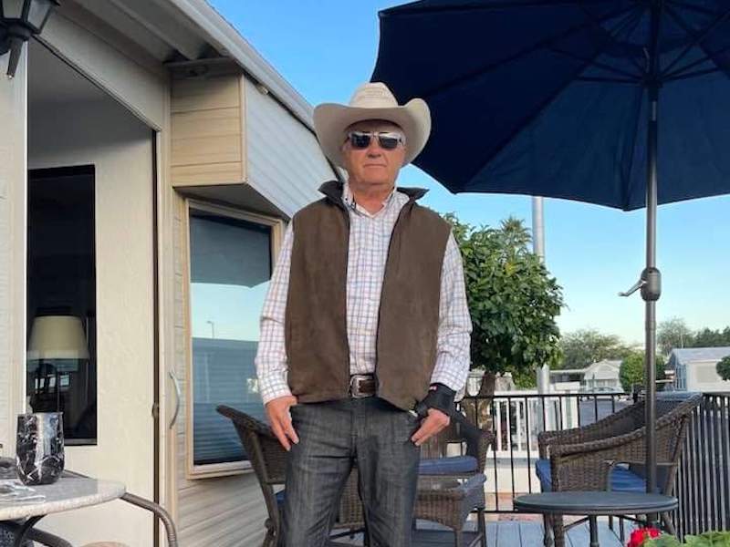 man standing on a deck