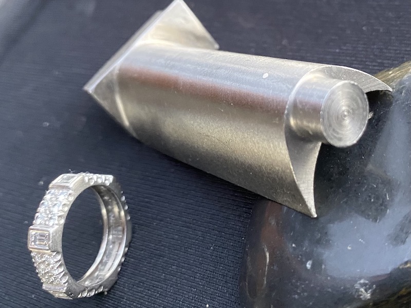 "I distinctly remember that while we were watching the moon landing, I was holding a metal part that my Uncle Bill had given to me the week before. He was a master jeweler who was recruited by R.C.A. to design metal parts for the space program. He said the part he gave me was made for use on the lunar module. I have that part sitting on my desk."