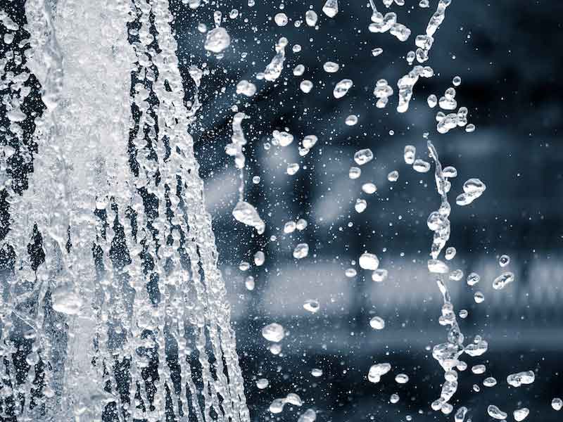 water in a cleaning process