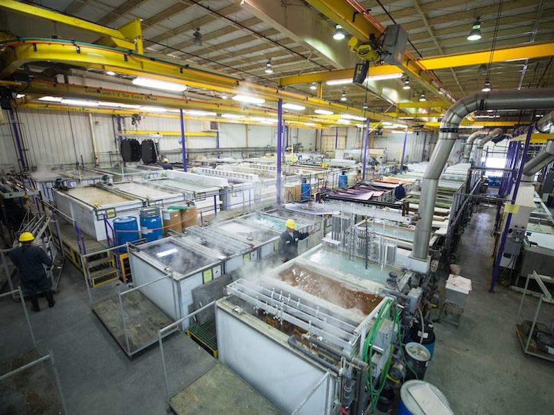 plating facility with several tanks
