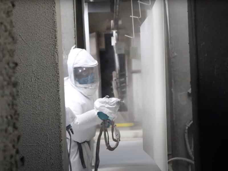 person painting parts