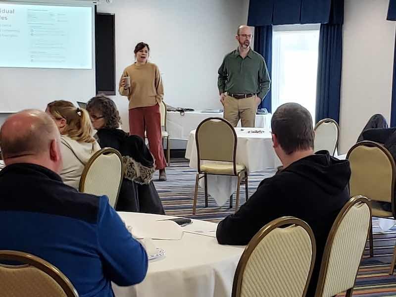 Mike Bowles and Carly Glista from Sonder Leaders have worked with the Alpha Metal Finishing team for several years on leadership and teamwork.