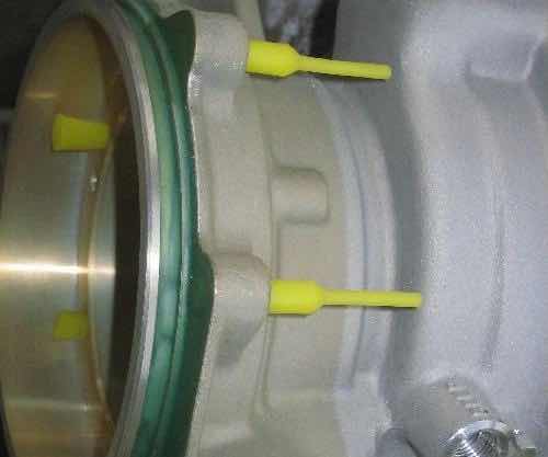 Figure 3 - Masking of holes and protrusions with stoppers and tubing.
