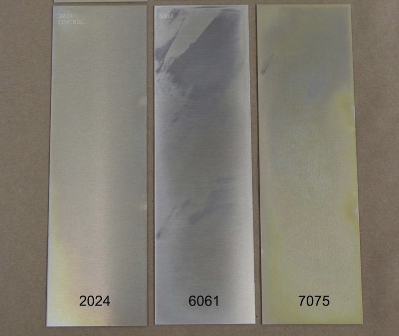 Coating Control Conditions: Solvent Wipe, Alkaline Clean 10 min, Deoxidize 5 min, Chrome Conversion Coat 1 min.