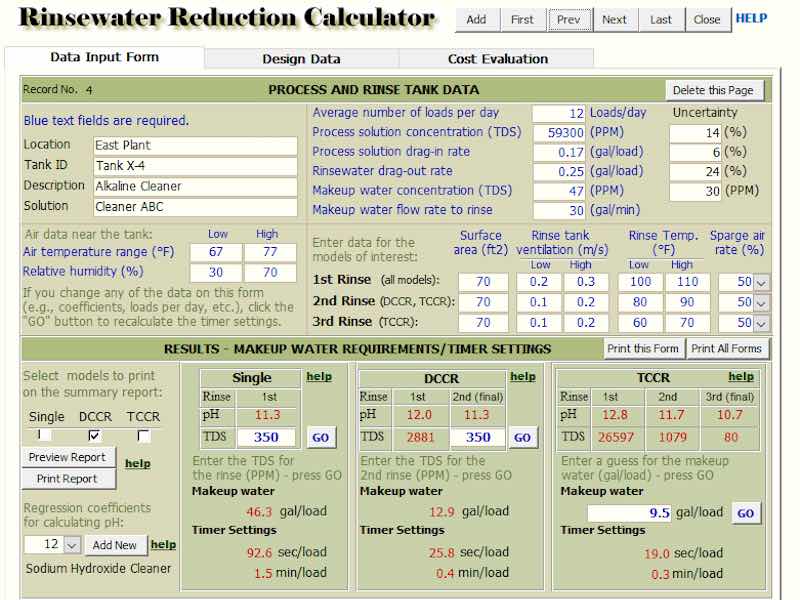 boeing rinse water calculator screen