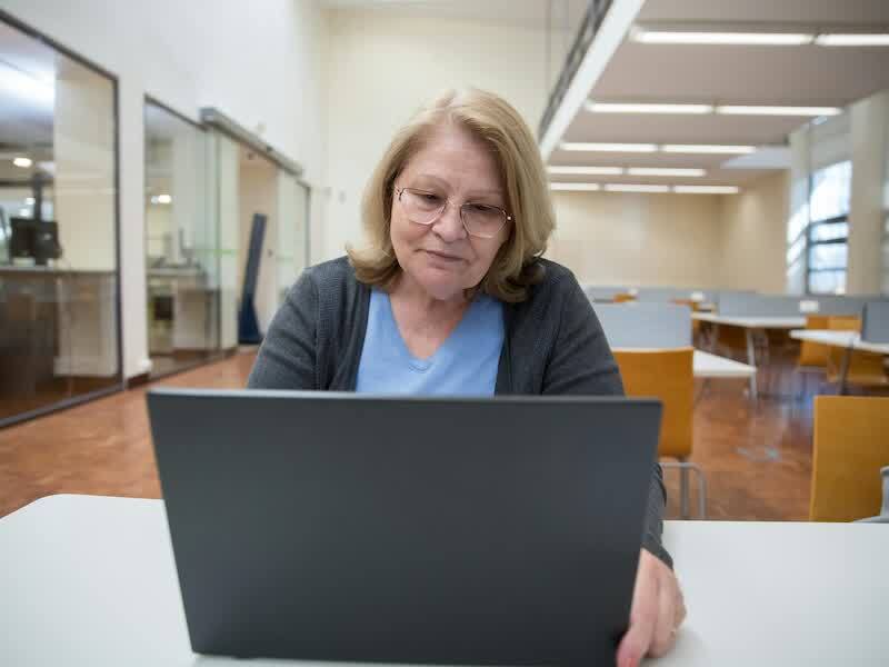 person on a computer