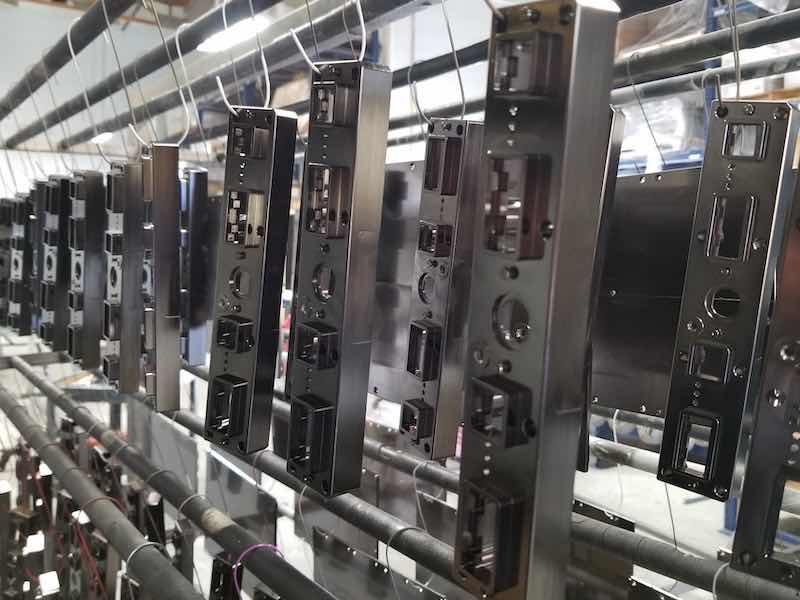 parts hanging on a line
