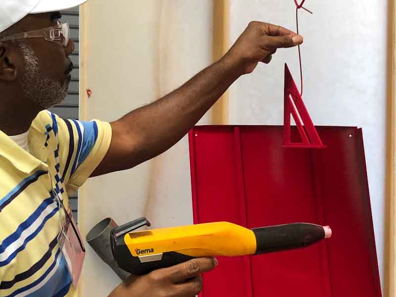 man powder coating parts
