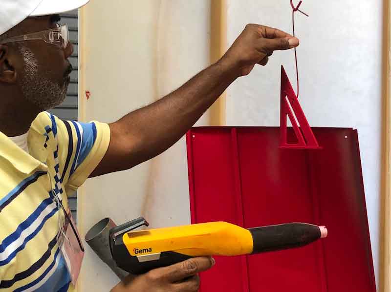 man powder coating parts