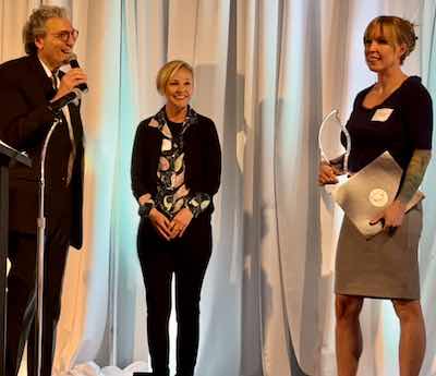 Accepting the award on behalf of Dr. Meiling,  CHEMEONâs Shay Davis. The award was presented by DRW Consultingâs Danielle Walkiewicz and  CHEMEON President/COO Ted Ventresca.