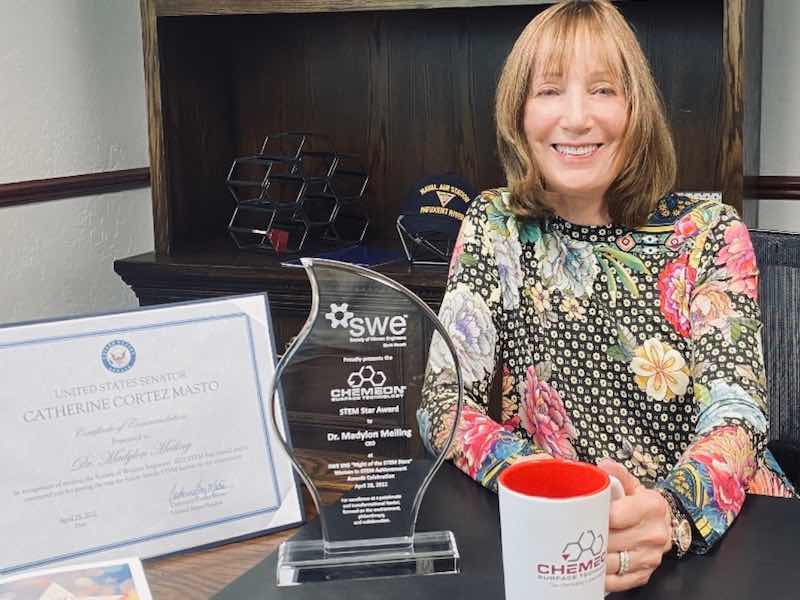 CHEMEONâs Dr. Madylon Meiling receives the Corporate Award from the Society of Women Engineers (SWE-SNS) Women in STEM Achievement Awards
