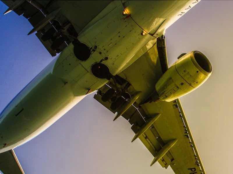 underside of an aircraft