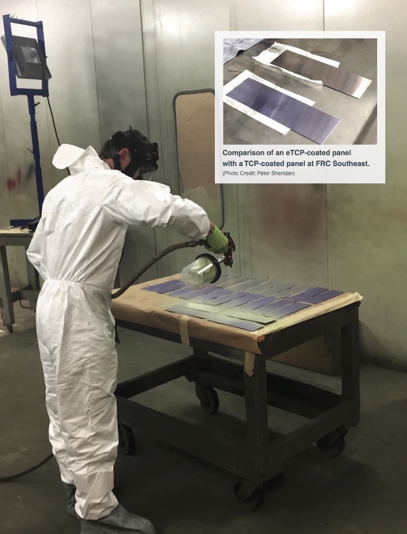 Peter Sheridan primes eTCP violet panels at FRC Southeast. (Photo Credit: Steve Taylor)