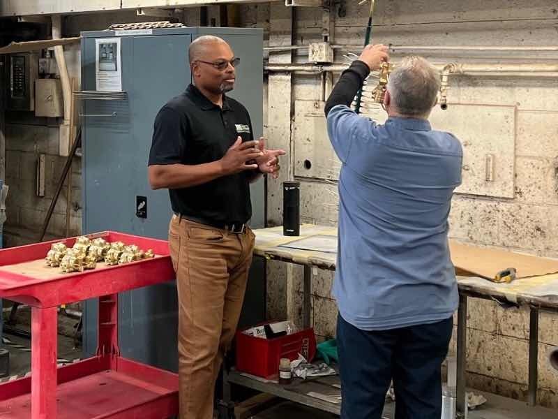 Bouie, at left, says the company has remained committed to retaining its employees in an otherwise tough time to find qualified labor