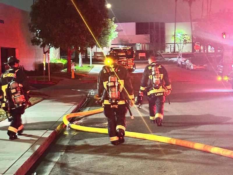 Firefighters spent three hours battling a fire at Elite Metal Finishing.