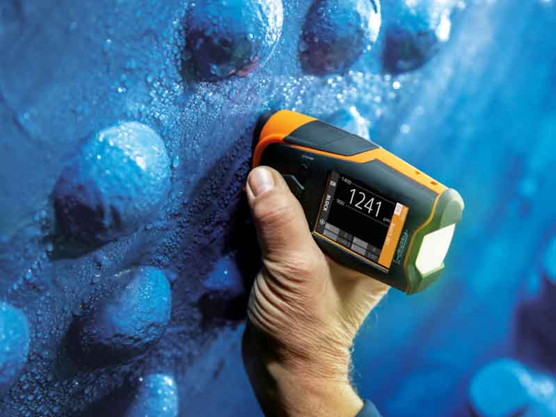 coating thickness being measured