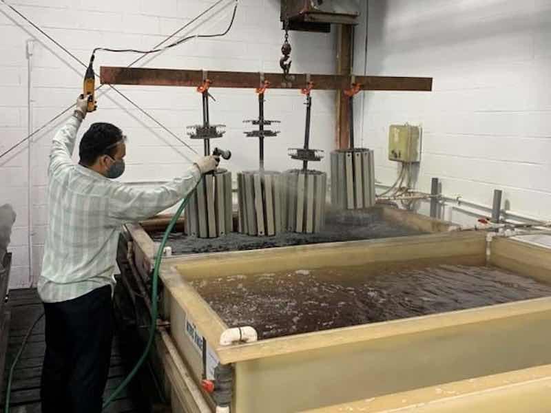 man working anodizing line