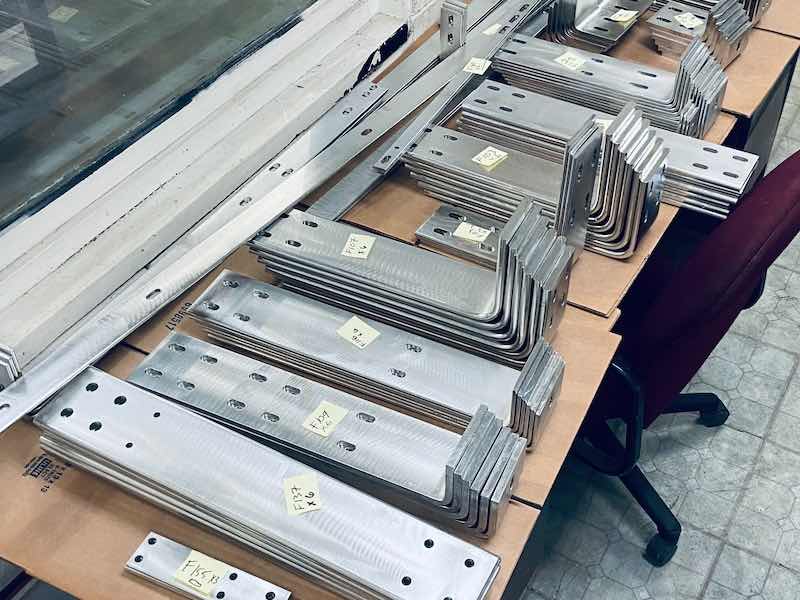 Most of the finishing work is aluminum fittings for electrical components for new housing and developments.