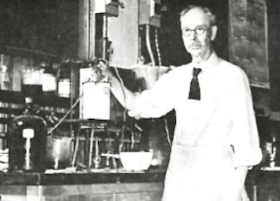 Dr. Oliver P. Watts in his laboratory at the University of Wisconsin.