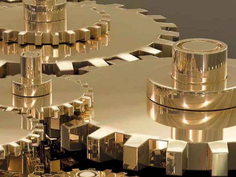 metal parts in gold