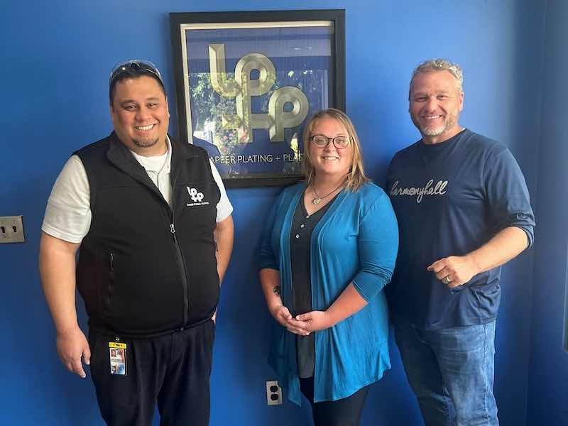 LPP's Joe Dubreuil, left, and Kelly Turner and Brian Schmitt from Lapeer County Community Mental Health.