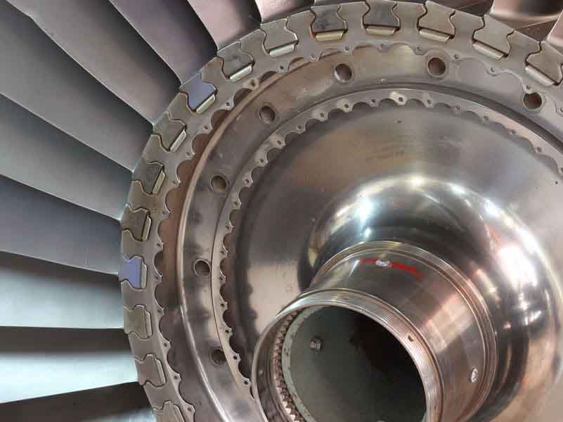 close up of jet engine