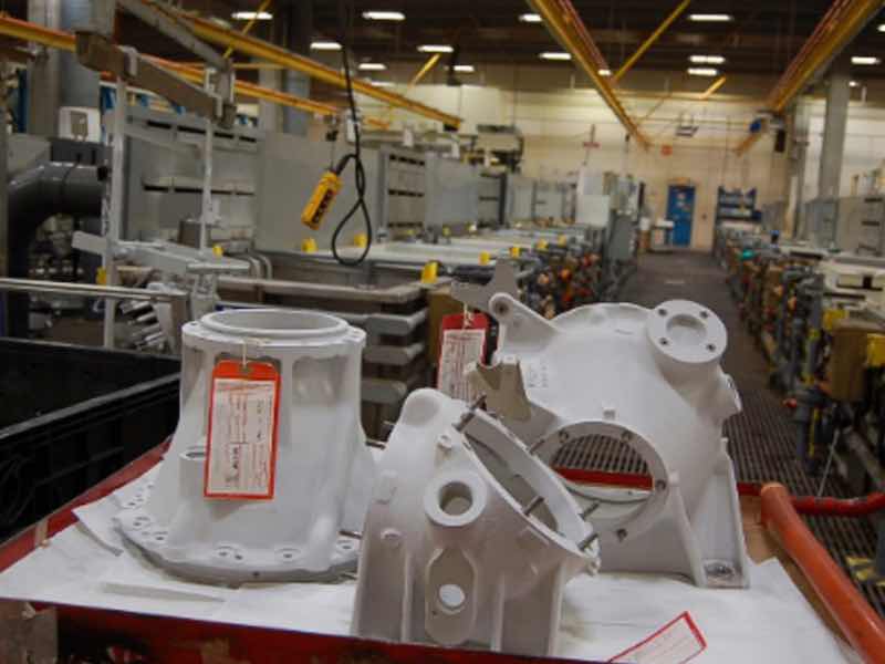 Three magnesium housings coated with Tagnite, an alternative pretreatment to the legacy Cr6+ conversion coatings. It is not only a safer alternative but it also provides superior corrosion protection over the legacy process.