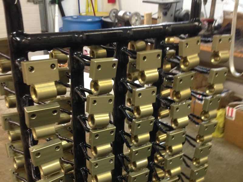 anodizing rack with parts