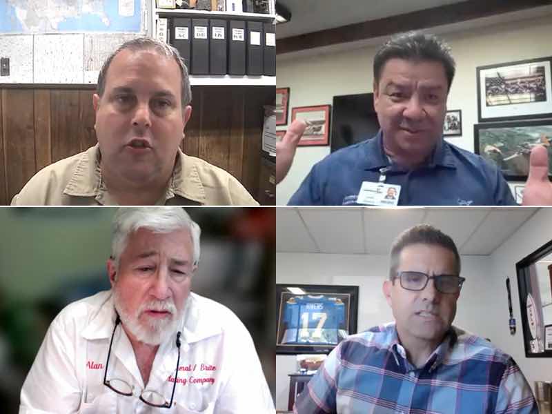 four people on a zoom call