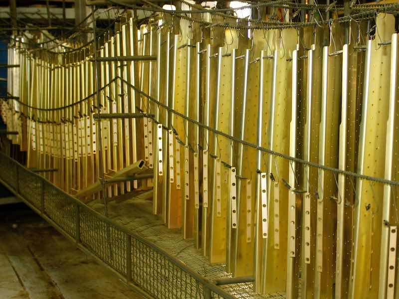parts hanging on a line