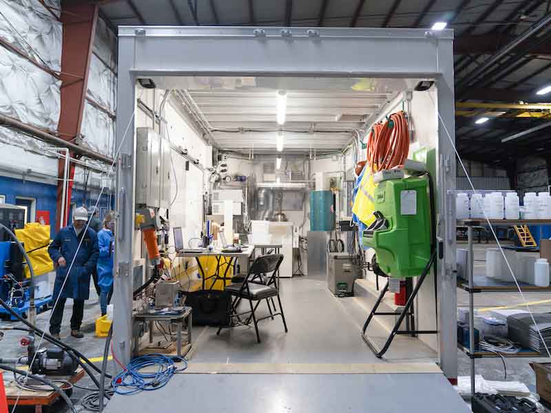 Interior View of Battelle's PFAS Annihilator at Heritage-Crystal Clean wastewater treatment center in MI. Photo Credit: Battelle.