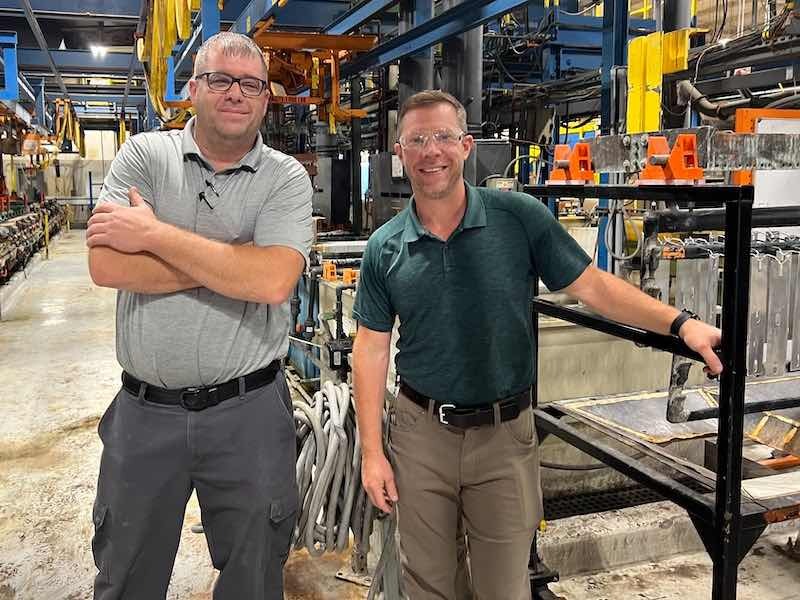 Joe Tekuelve is the Plating Solutions Plant Manager and Chris Narburgh, Vice President of Operations at Monti, who oversees the finishing aspect for the company.