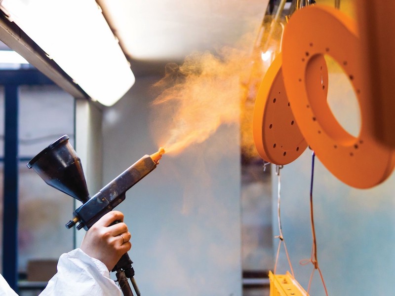 person powder coating parts