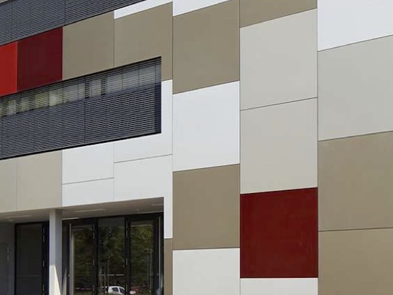 anodized aluminum side of building