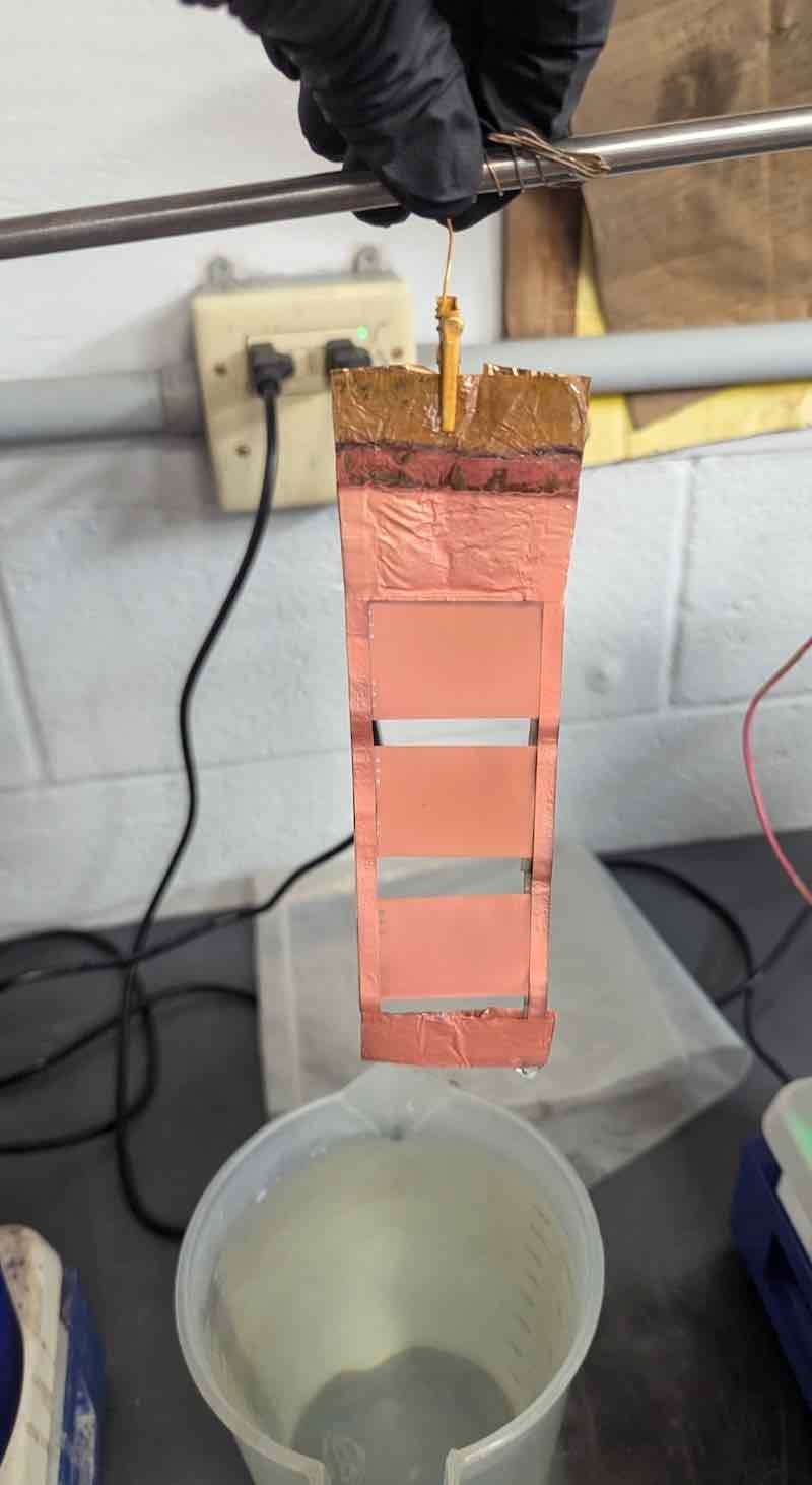 Copper plating step on flexible cearmic wafers.
