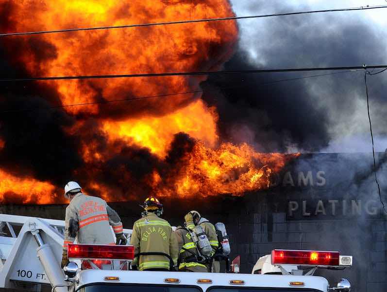finishing shop on fire