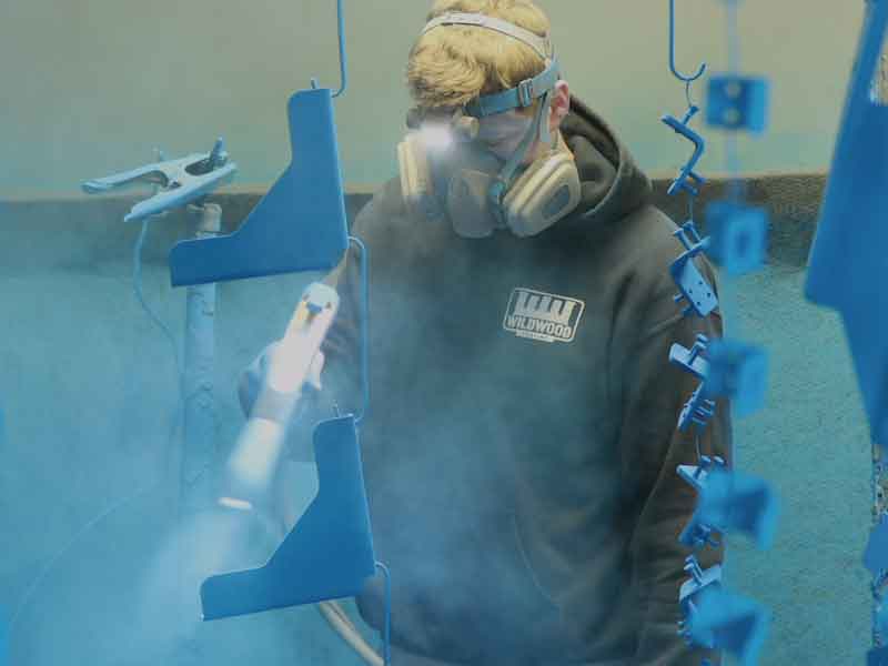 man powder coating parts