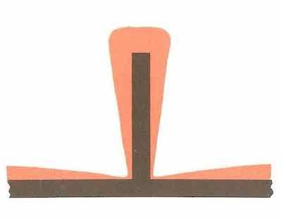 Figure 2: Stud protruding from sheet metal receives uneven plating buildup. Plating deposits are exaggerated.