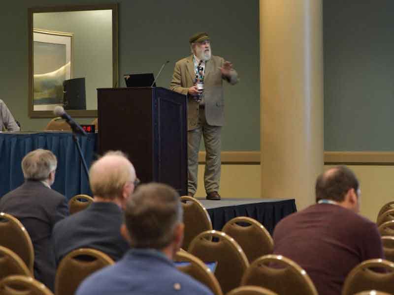 man giving presentation