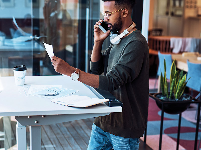 man working at a desk