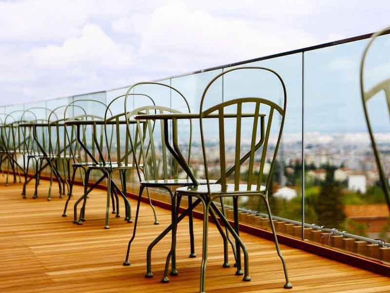 patio chairs on a deck