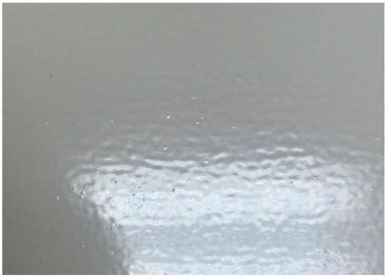 Figure 2: Blistering of the polyester coating after 1000 h humidity resistance test.