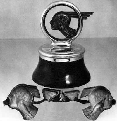 Figure 1 - Radiator cap/hood ornament for a 1930s Pontiac showing the original copper electroform configuration.