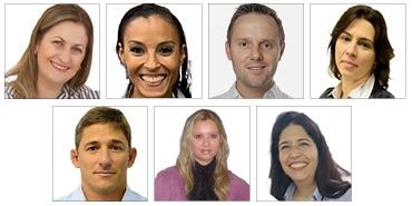 From top left: Magali Petry, Luana Soares, Eduardo Schneider, Ana Ziulkoski, Fernando Dal Pont Morisso, Sandra Kunst, and ClÃ¡udia Oliveira.